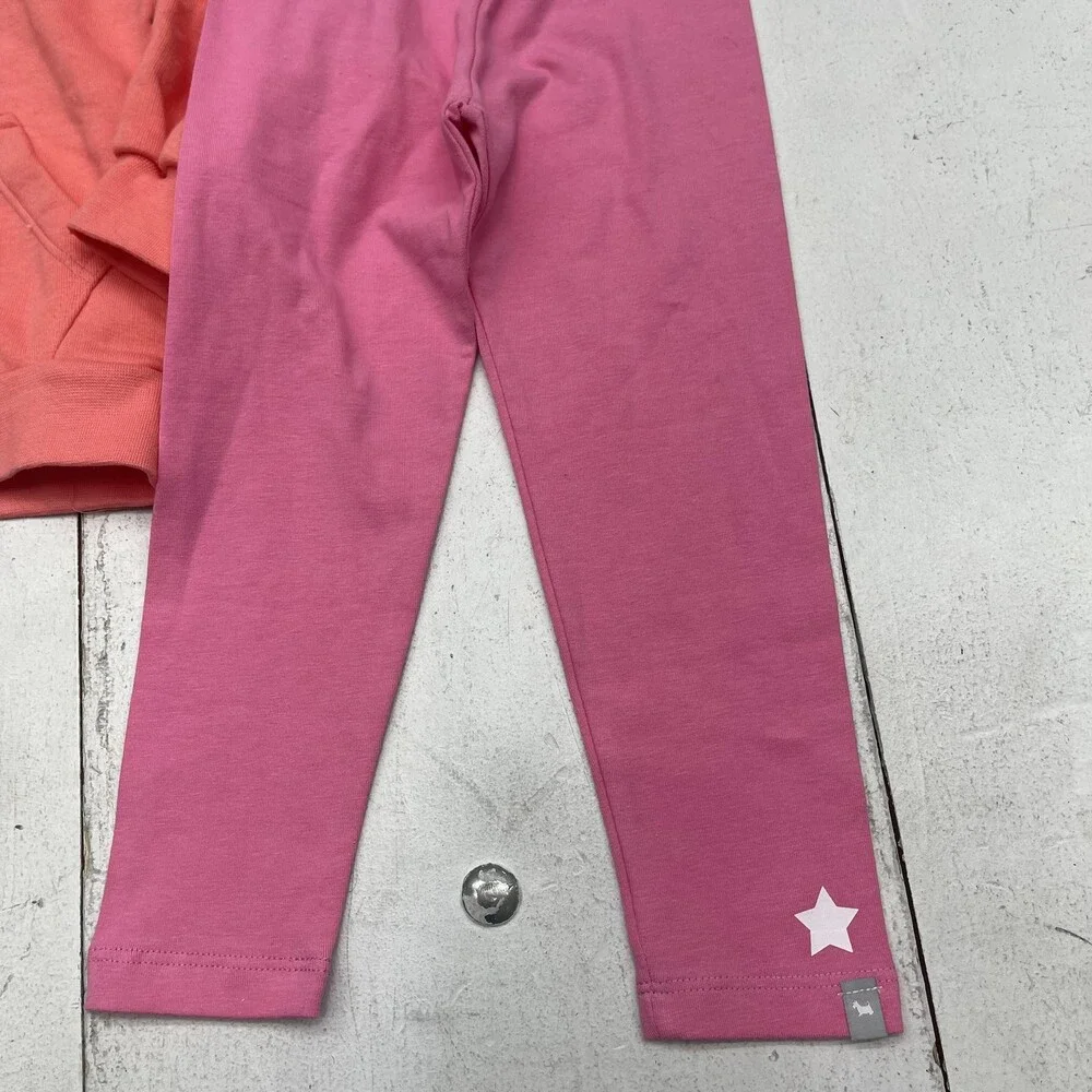 Mimo & Co Hoodie Leggings Set Girls 4 Coral Pink 2 Piece Outfit Loungewear
